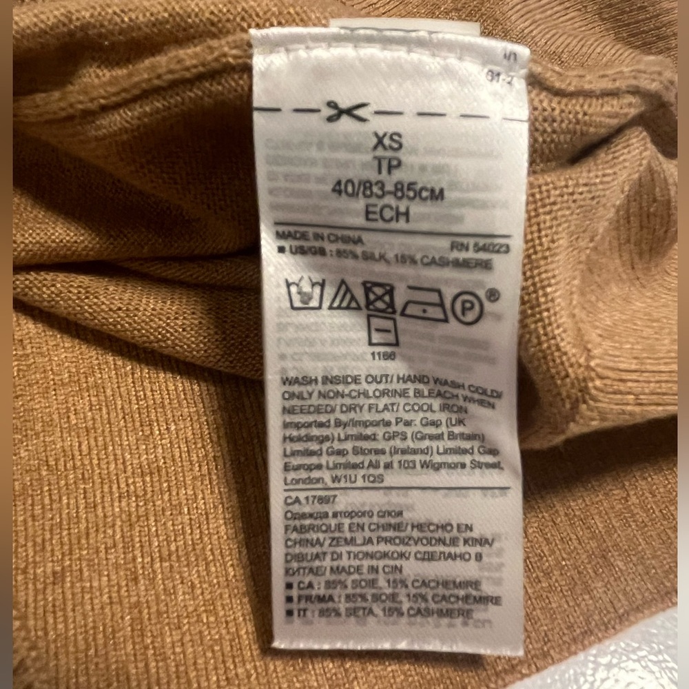 Banana Republic Chic Stylish Silk Cashmere Pull On Sweater, Womens, Sz XS, Taupe - Picture 4 of 4